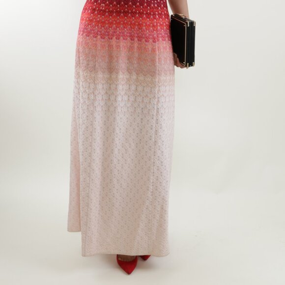 Missoni Red Pink Halterneck Gradient Ombre Red Chevron Lumiere Evening Dress - Picture 7 of 10